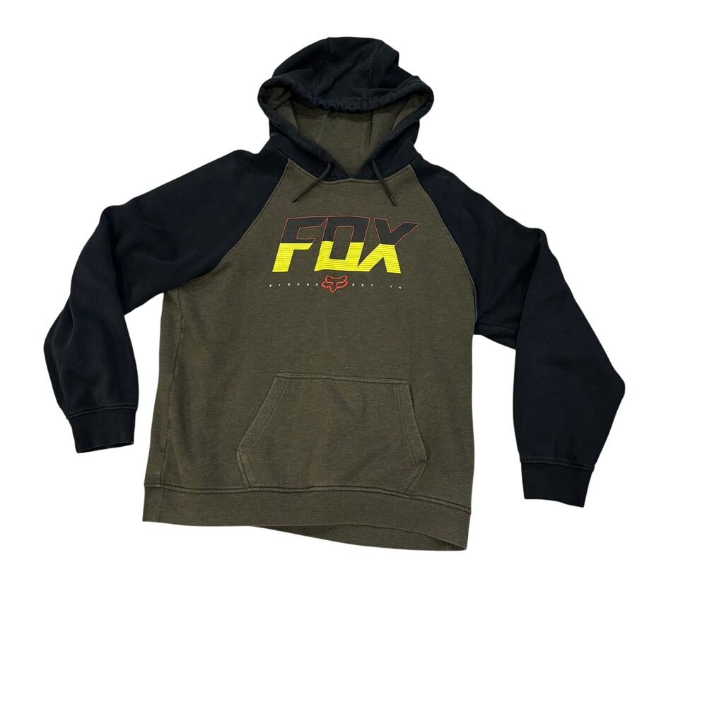 Fox Racing Colorblock Pullover Hoodie Men's XL Olive/Black
